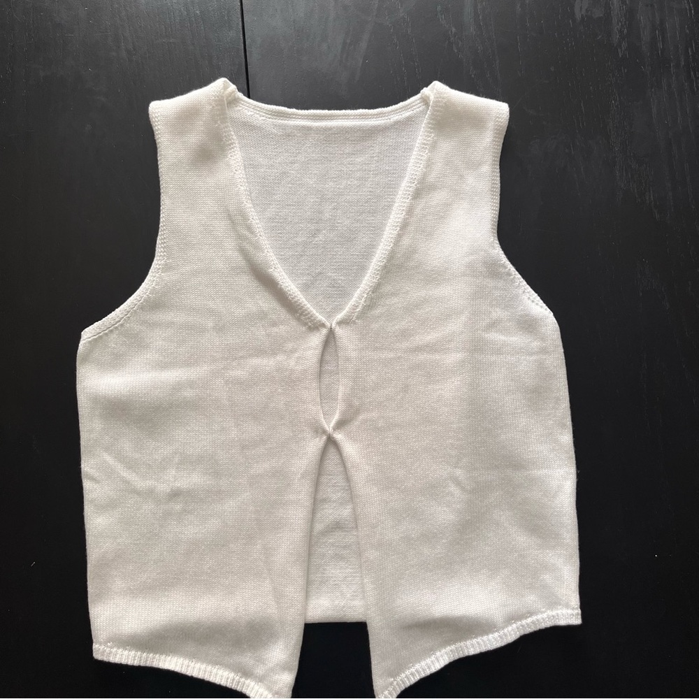 White Sleeveless Knit Top